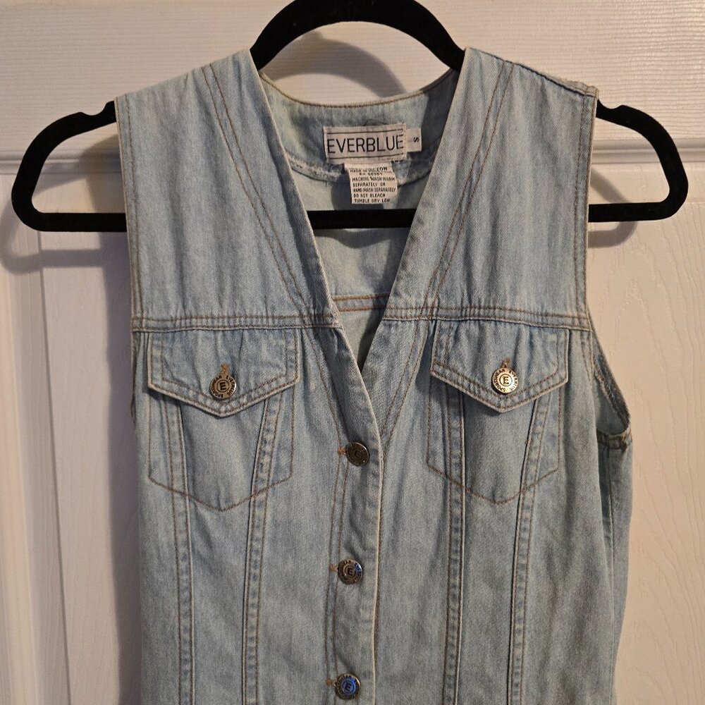 Button Down Denim Sleeveless Dress